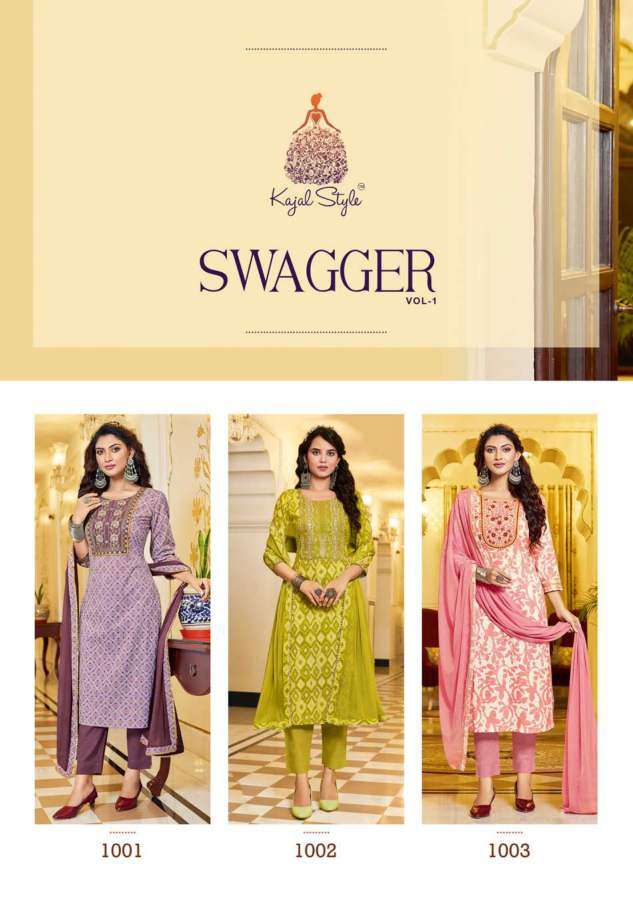 Kajal Style Swagger Vol 1 Catalog Designer Wear Kurti Pant With Dupatta Wholesale