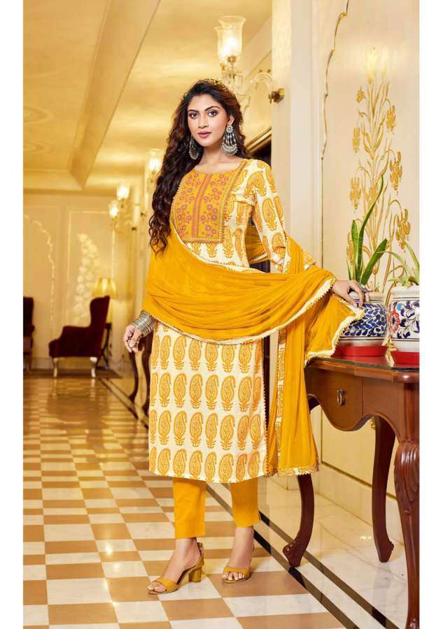 Kajal Style Swagger Vol 1 Catalog Designer Wear Kurti Pant With Dupatta Wholesale