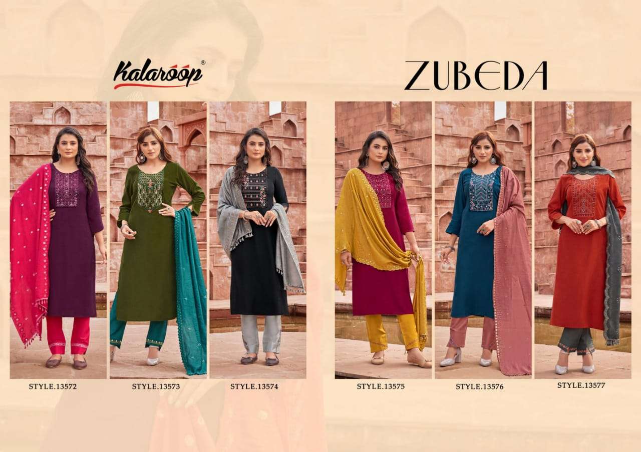 Kalaroop Zubeda Catalog Festive Wear Ready Made Dress Materials Wholesale