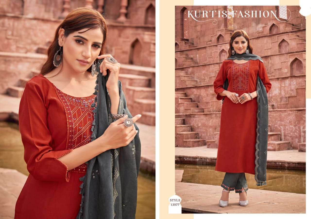 Kalaroop Zubeda Catalog Festive Wear Ready Made Dress Materials Wholesale