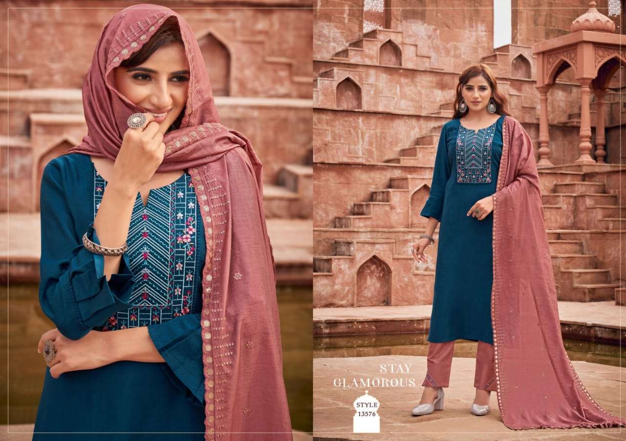 Kalaroop Zubeda Catalog Festive Wear Ready Made Dress Materials Wholesale