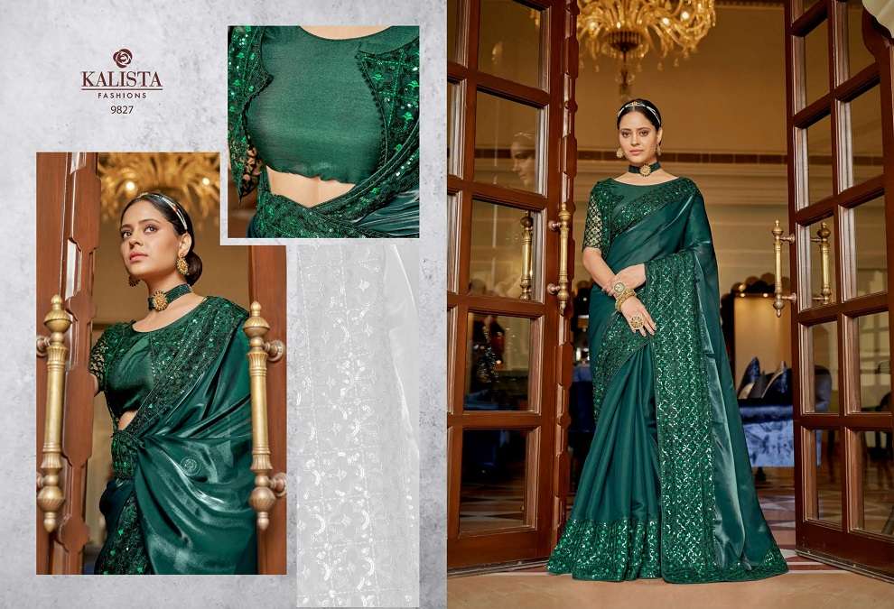 Kalista Butterfly Catalog Party Wear Designer Vichitra Silk Sarees Wholesale