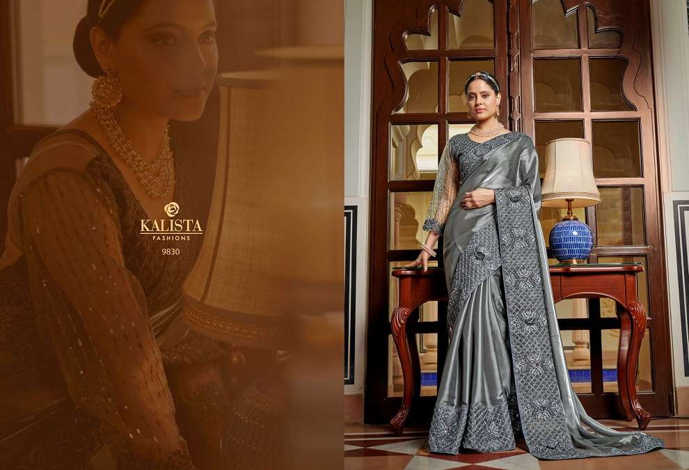 Kalista Butterfly Catalog Party Wear Designer Vichitra Silk Sarees Wholesale