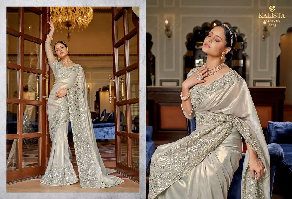 Kalista Butterfly Catalog Party Wear Designer Vichitra Silk Sarees Wholesale