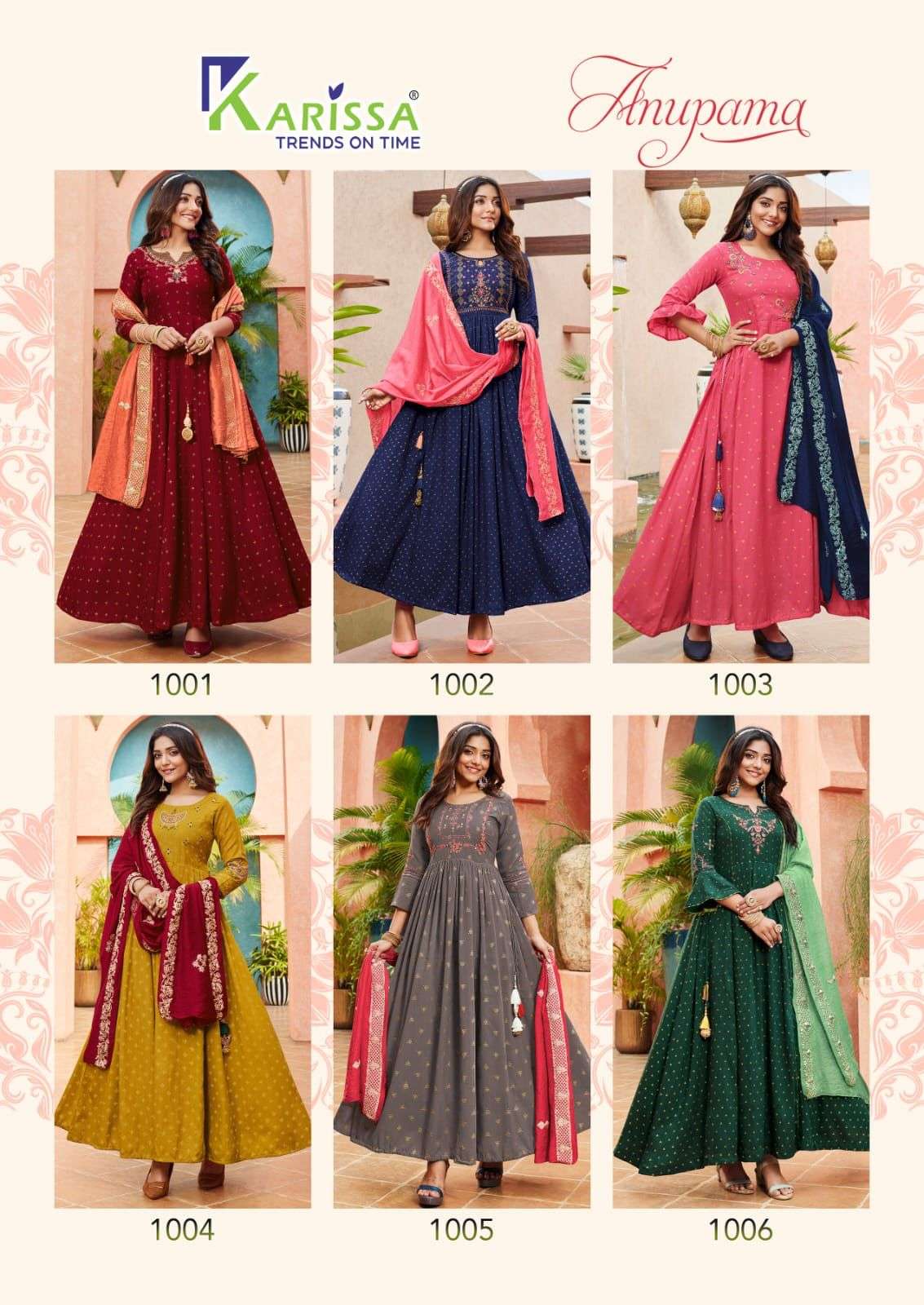 Karissa Anupama Catalog Festive Wear Gown With Dupatta Wholesale