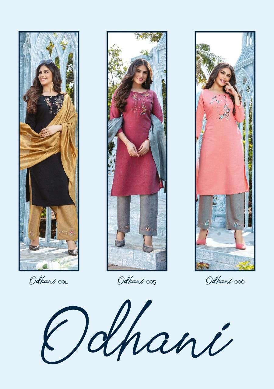 Kiana Odhani Catalog Embroidery Wear Ready Made Top Bottom Dupatta Wholesale