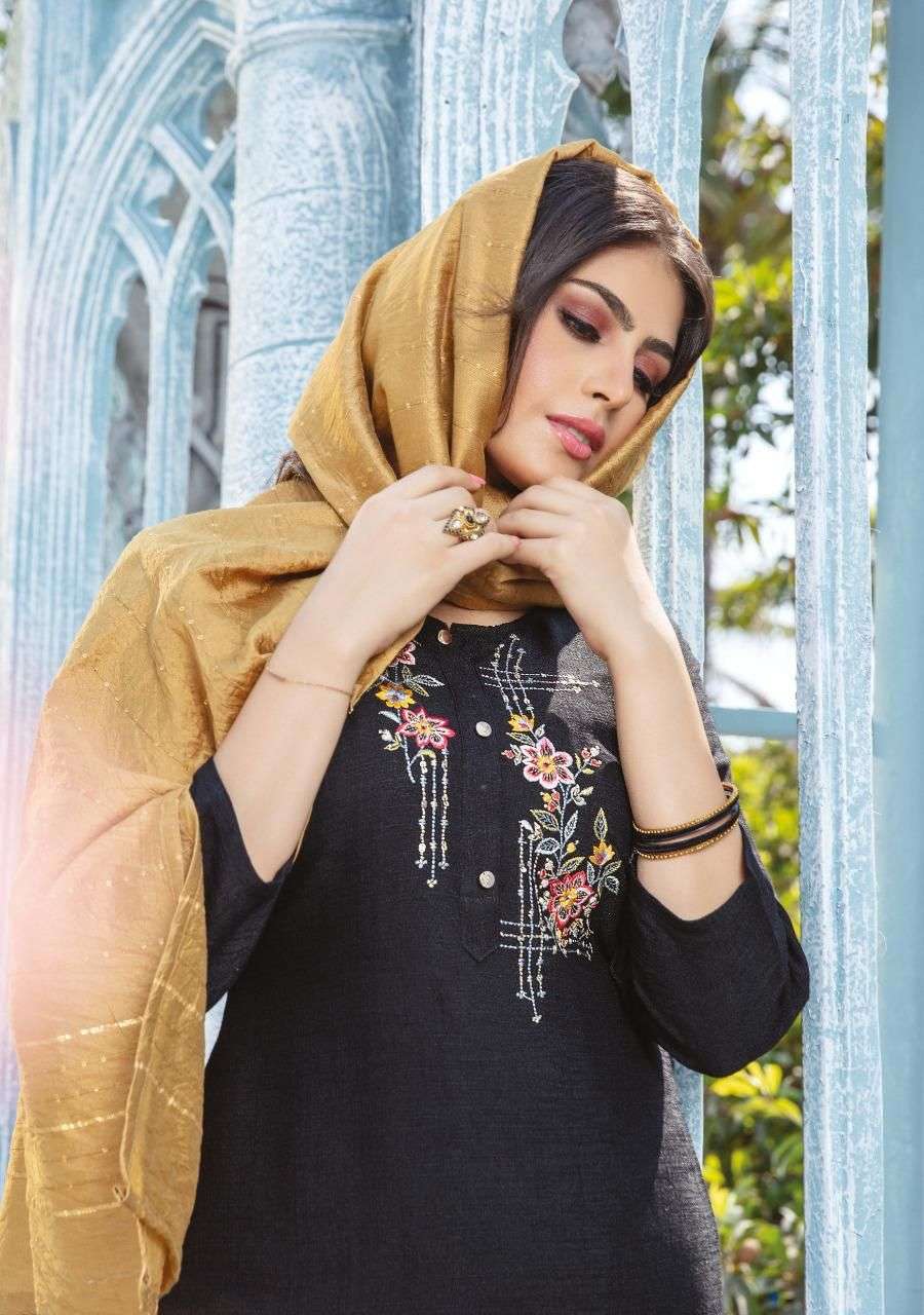 Kiana Odhani Catalog Embroidery Wear Ready Made Top Bottom Dupatta Wholesale