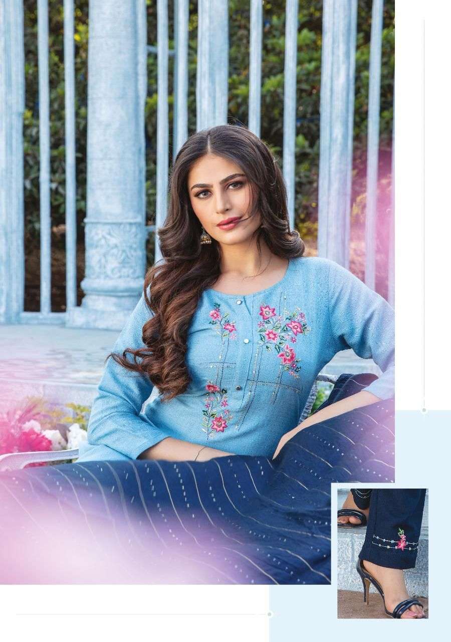 Kiana Odhani Catalog Embroidery Wear Ready Made Top Bottom Dupatta Wholesale