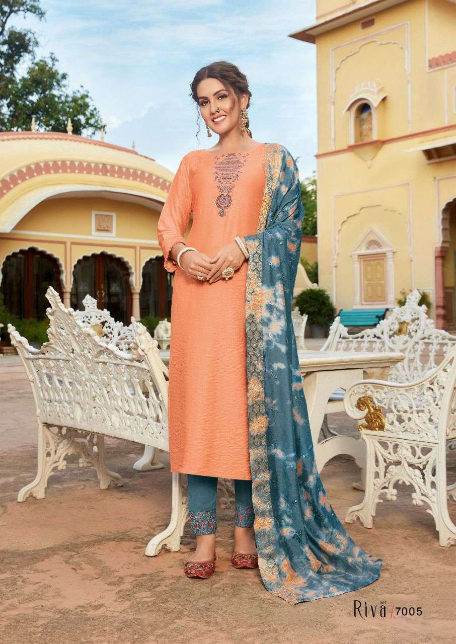 Koodee Riva Vol 7 Catalog Festive Wear Kurti Pant With Dupatta Wholesale