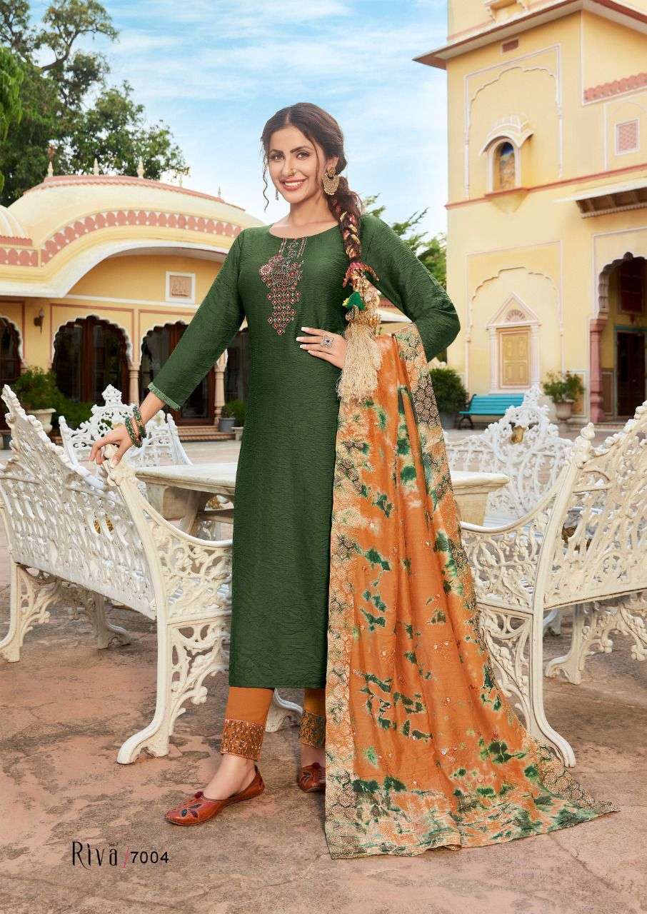 Koodee Riva Vol 7 Catalog Festive Wear Kurti Pant With Dupatta Wholesale
