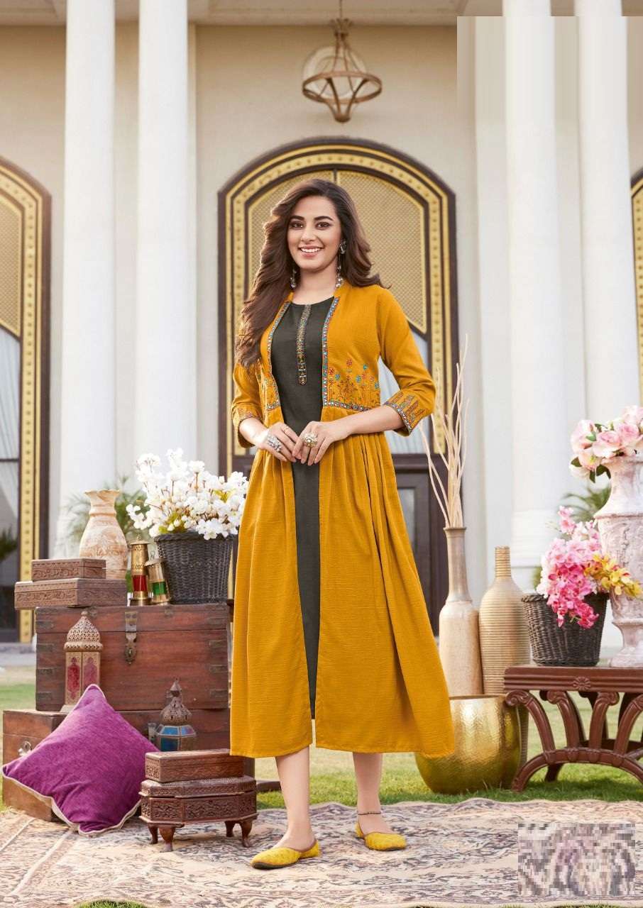 Koodee Sarah Catalog Chinon With Inner Anarkali kurtis Wholesale