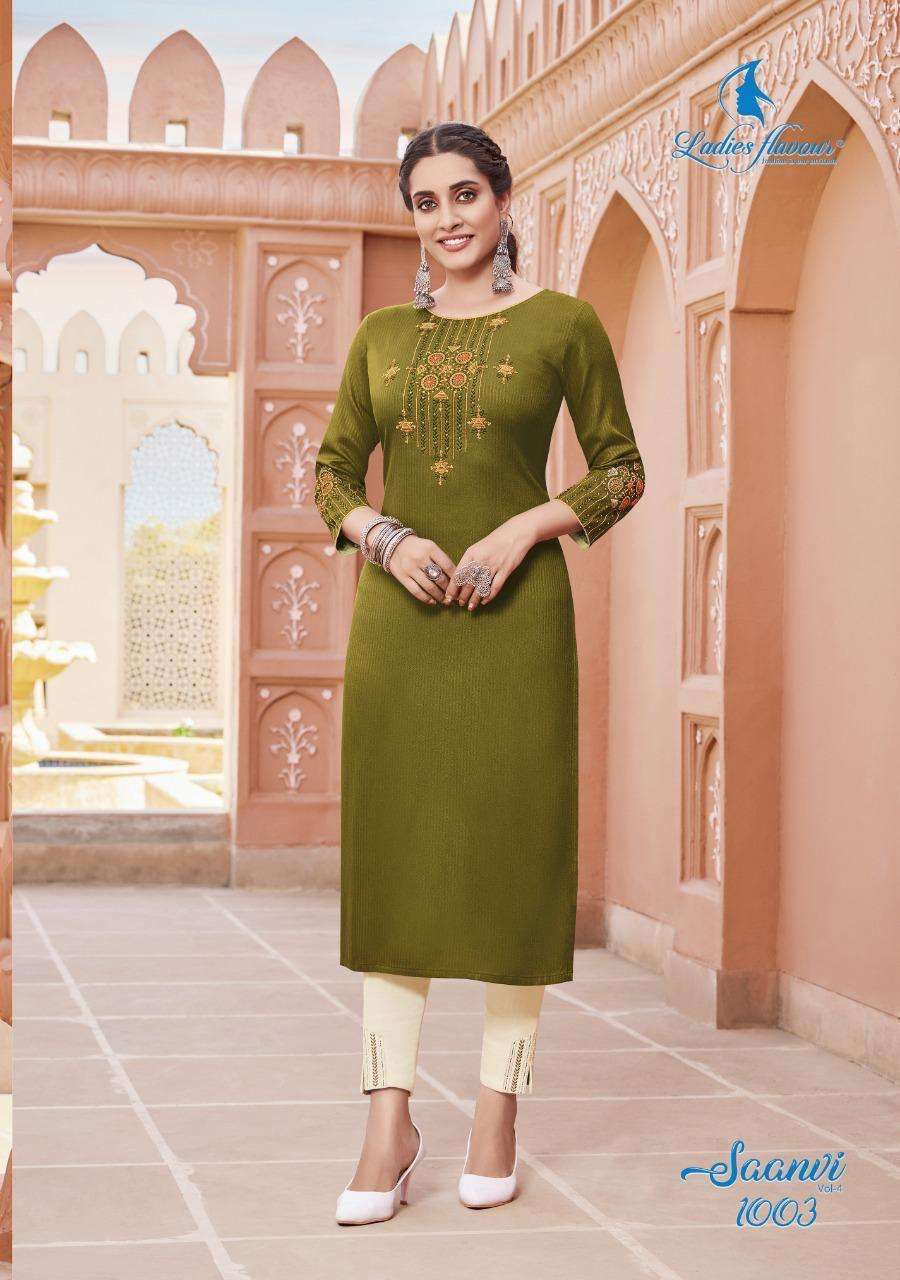 Ladies Flavour Saanvi Vol 4 Catalog Pure Viscose Rayon Designer Top With Bottom Wholesale