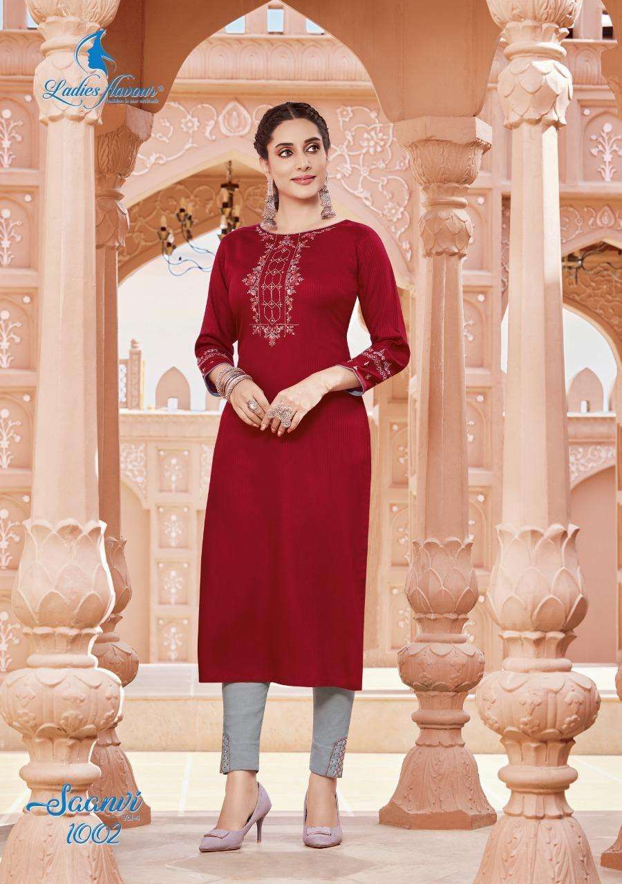 Ladies Flavour Saanvi Vol 4 Catalog Pure Viscose Rayon Designer Top With Bottom Wholesale