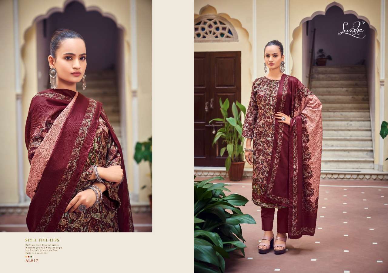 Levisha Aaliyah Catalog Pure Pashmina Digital Print Dress Materials Wholesale