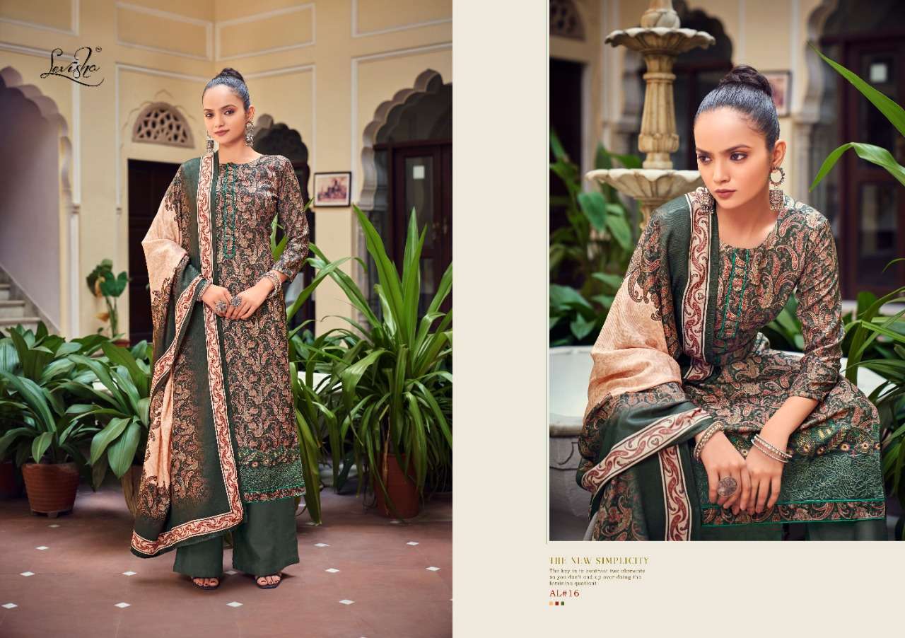 Levisha Aaliyah Catalog Pure Pashmina Digital Print Dress Materials Wholesale