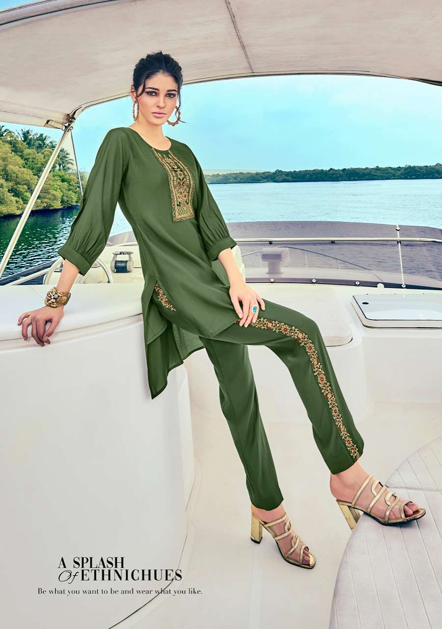 Lily And Lali Miami Catalog Party Wear Silk Kurti With Bottom Wholesale