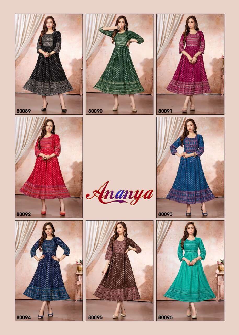 Mayra Ananya Catalog Fancy Wear Anarkali Kurtis Wholesale