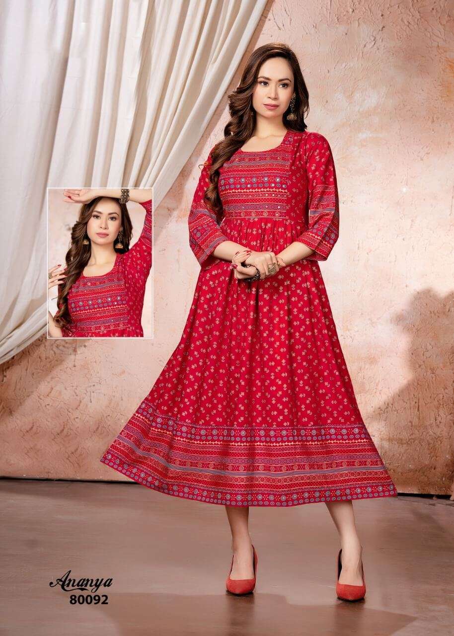 Mayra Ananya Catalog Fancy Wear Anarkali Kurtis Wholesale