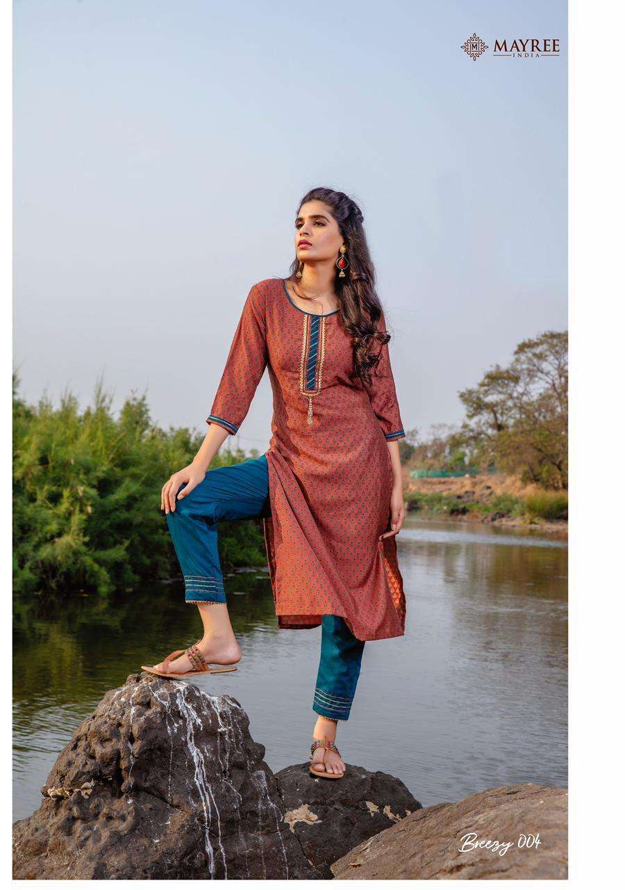 Mayree Breezy Catalog Rayon Designer Top With Bottom Wholesale