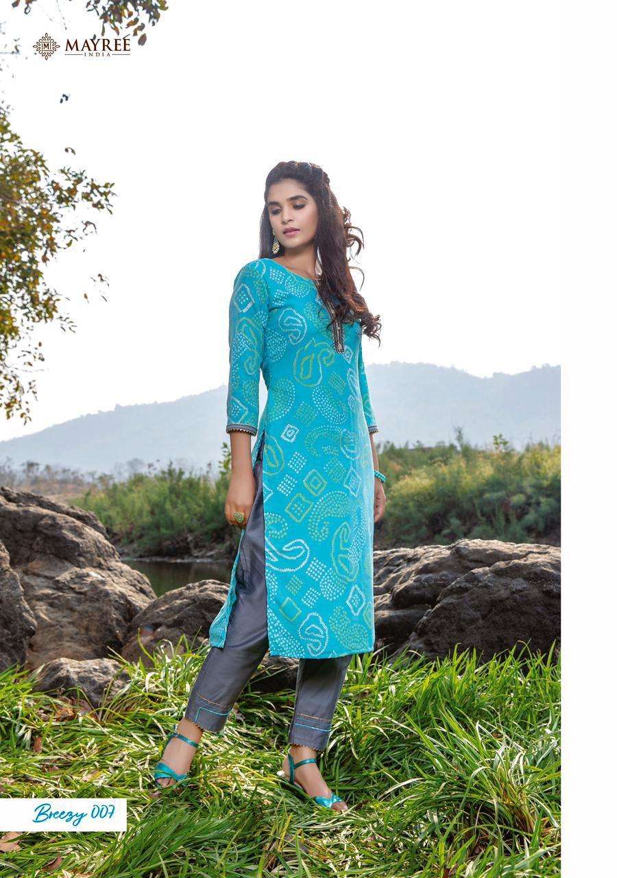 Mayree Breezy Catalog Rayon Designer Top With Bottom Wholesale