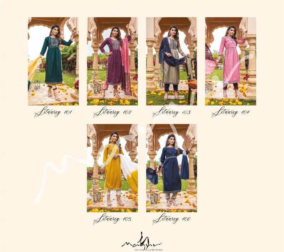 Mayur Sitaarey Catalog Festive Wear Ready Made Dress Materials Wholesale