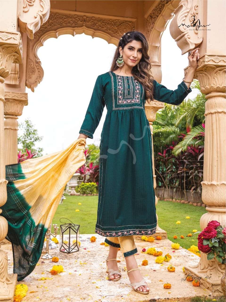 Mayur Sitaarey Catalog Festive Wear Ready Made Dress Materials Wholesale