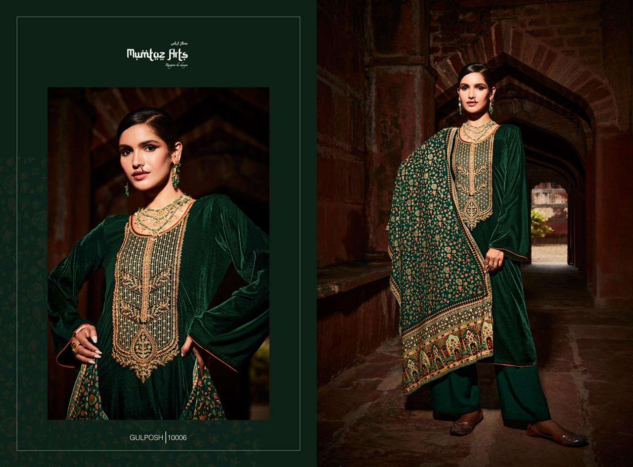 Mumtaz Arts Gulposh Catalog Festive Wear Designer Pashmina Dress Materials Wholesale