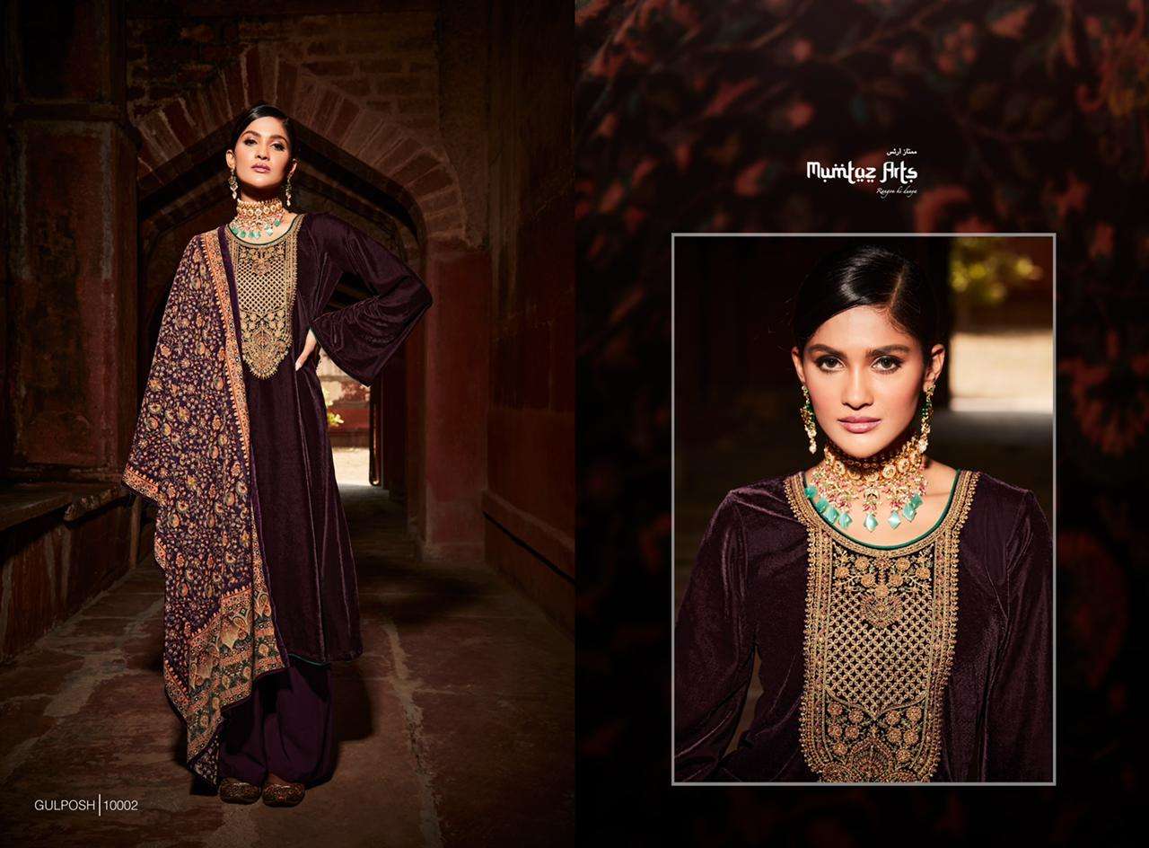 Mumtaz Arts Gulposh Catalog Festive Wear Designer Pashmina Dress Materials Wholesale