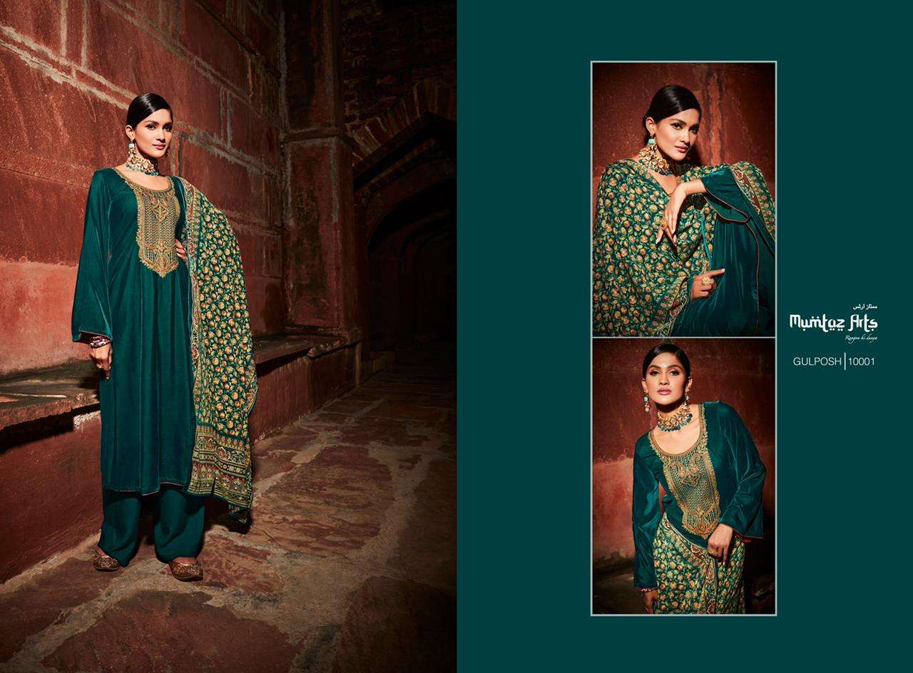 Mumtaz Arts Gulposh Catalog Festive Wear Designer Pashmina Dress Materials Wholesale