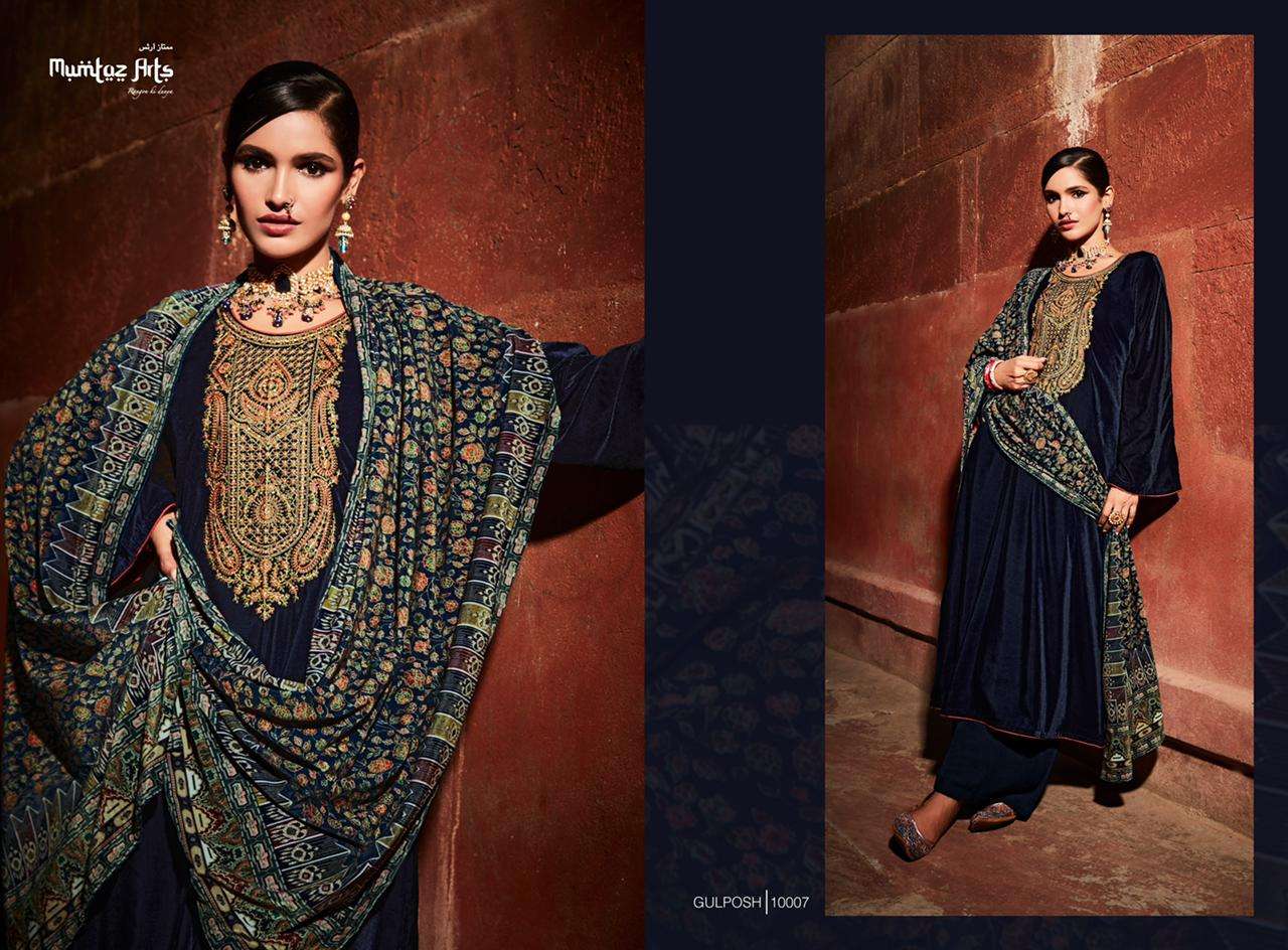 Mumtaz Arts Gulposh Catalog Festive Wear Designer Pashmina Dress Materials Wholesale