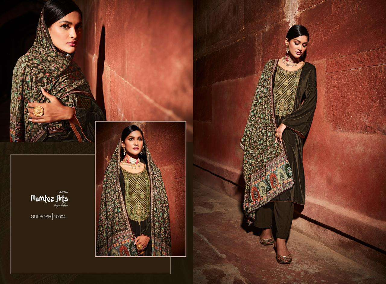 Mumtaz Arts Gulposh Catalog Festive Wear Designer Pashmina Dress Materials Wholesale