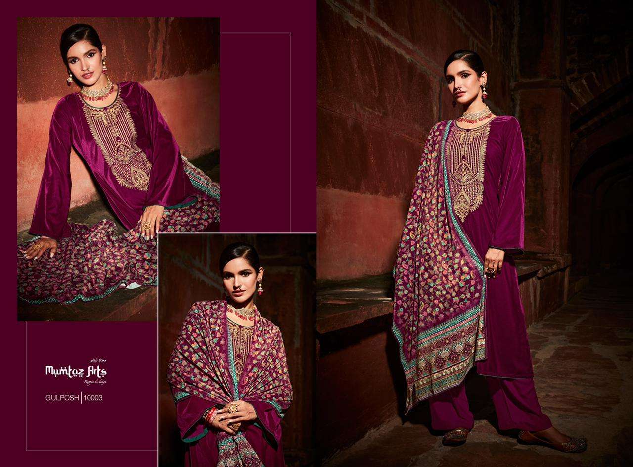 Mumtaz Arts Gulposh Catalog Festive Wear Designer Pashmina Dress Materials Wholesale