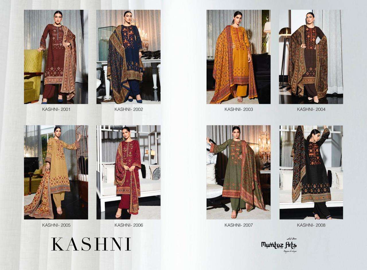 Mumtaz Arts Kashni Vol 1 Catalog Embroidery Pashmina Wear Dress Materials Wholesale