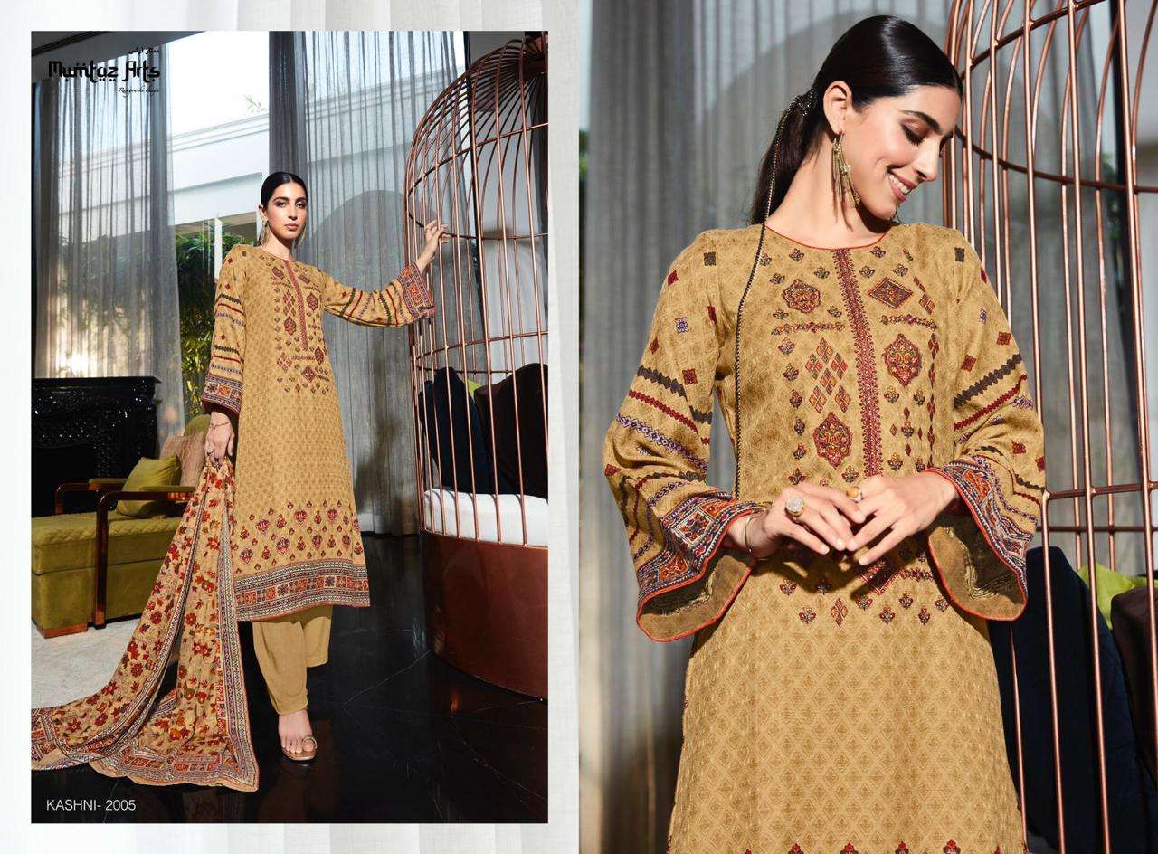 Mumtaz Arts Kashni Vol 1 Catalog Embroidery Pashmina Wear Dress Materials Wholesale