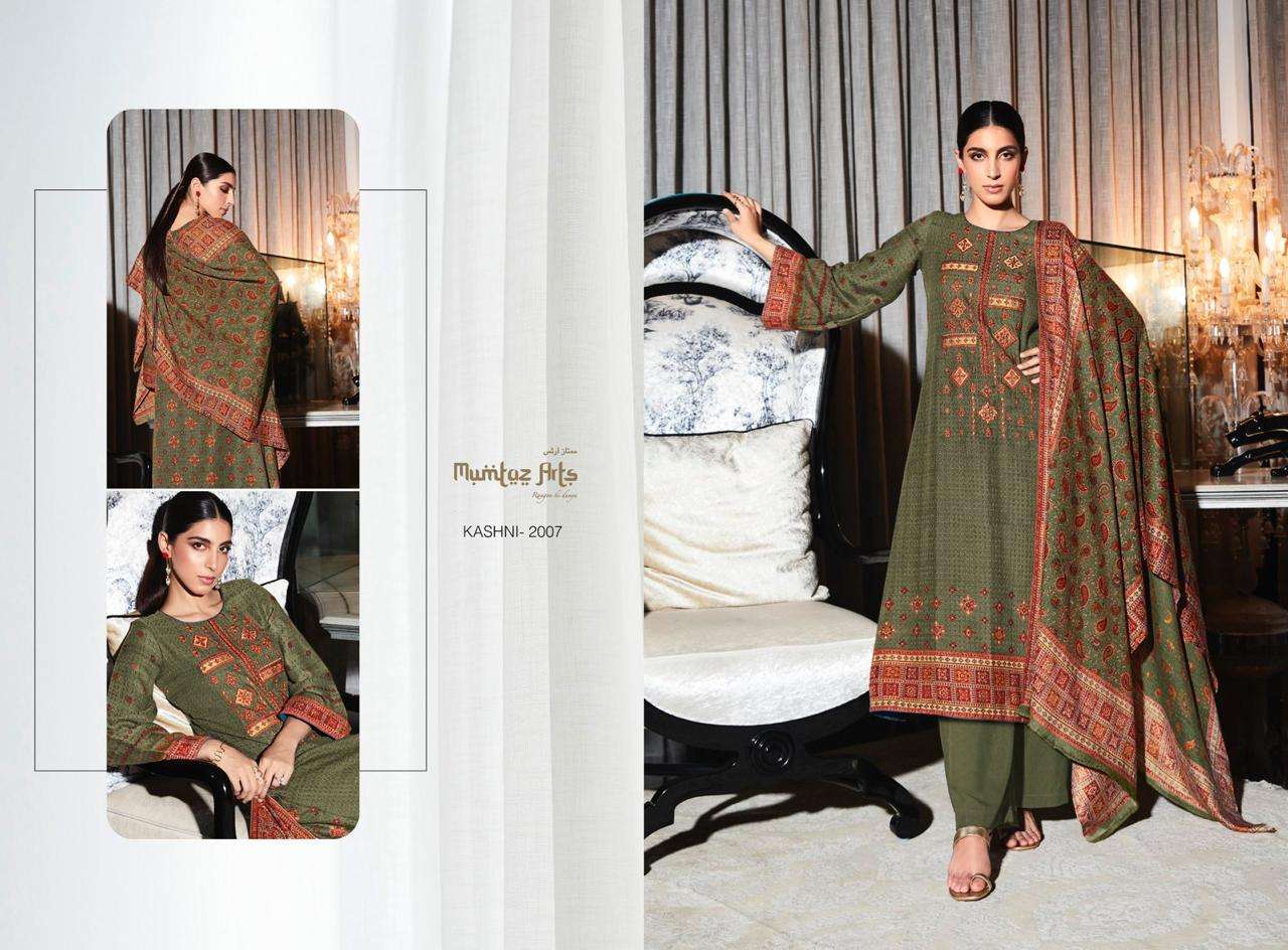 Mumtaz Arts Kashni Vol 1 Catalog Embroidery Pashmina Wear Dress Materials Wholesale