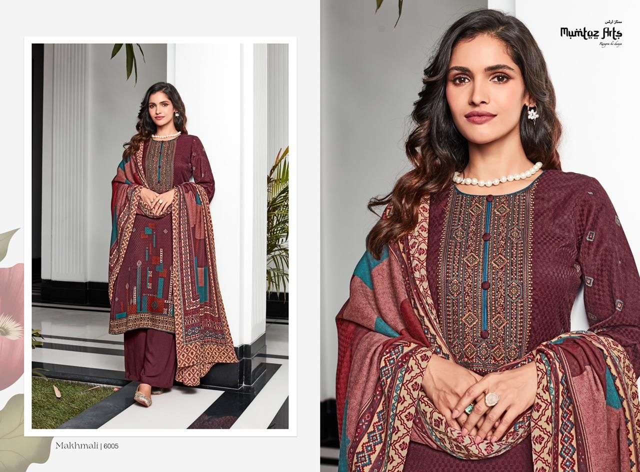 Mumtaz Arts Makhmali Catalog Twill Pashmina Designer Dress Materials Wholesale