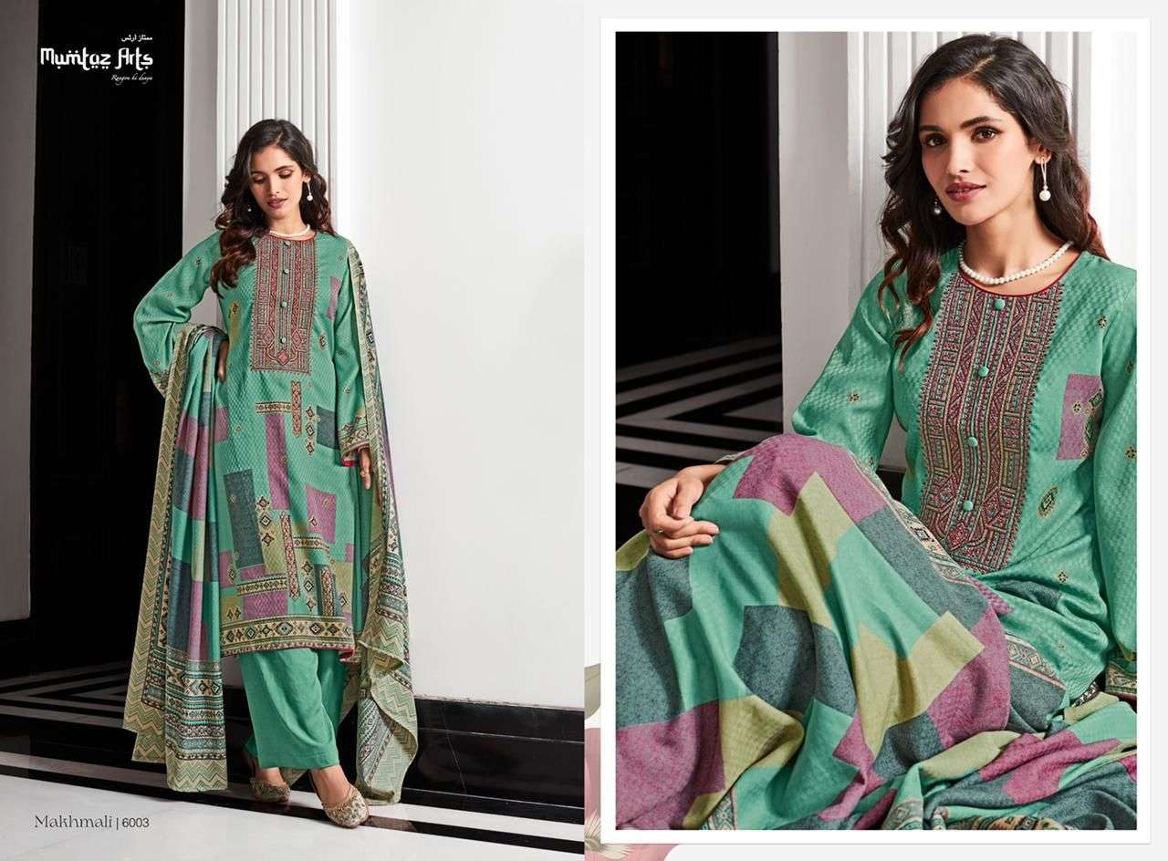 Mumtaz Arts Makhmali Catalog Twill Pashmina Designer Dress Materials Wholesale