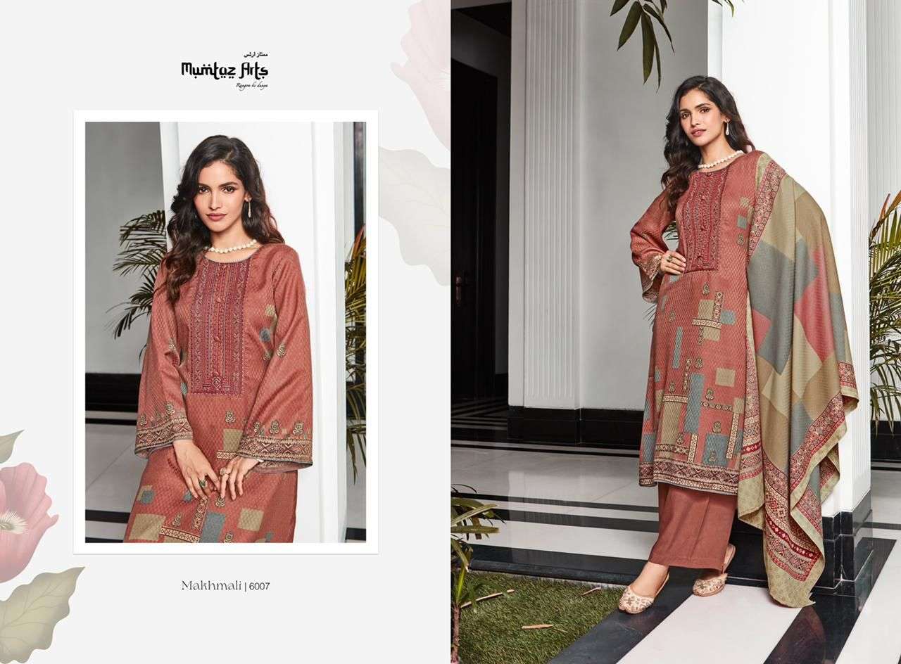 Mumtaz Arts Makhmali Catalog Twill Pashmina Designer Dress Materials Wholesale