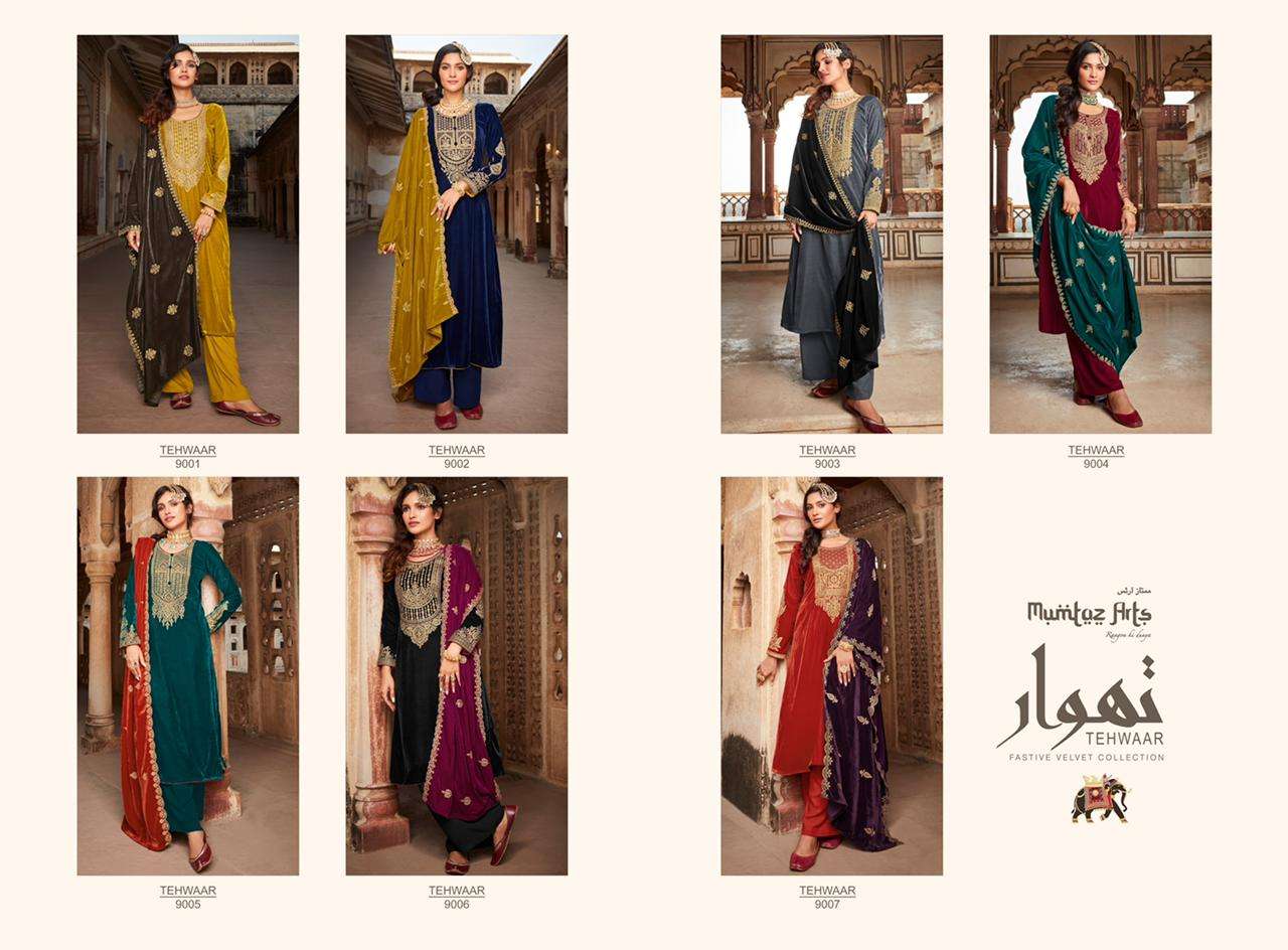 Mumtaz Arts Tehwaar Catalog Velvet Pashmina Dress Materials Wholesale