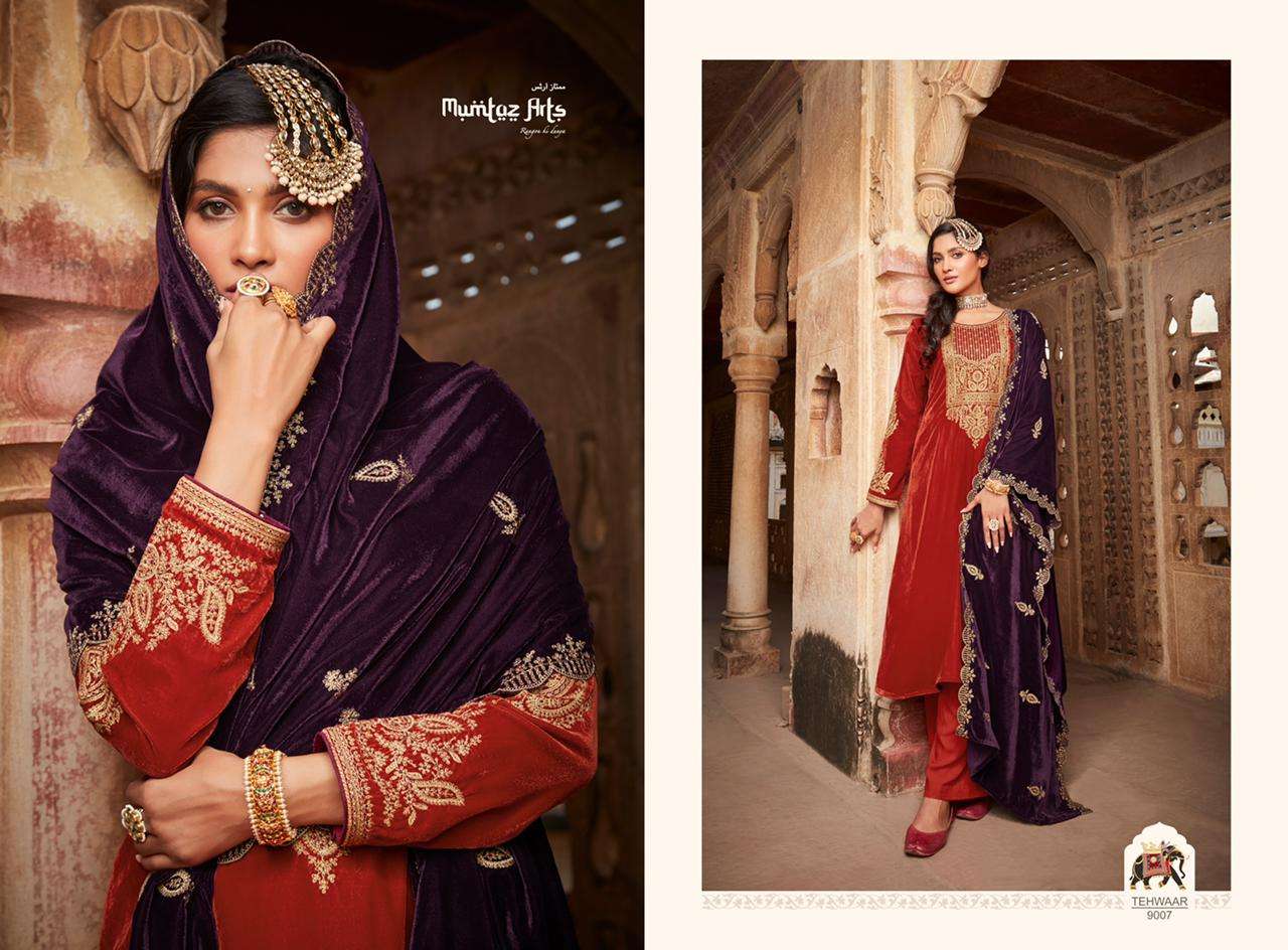 Mumtaz Arts Tehwaar Catalog Velvet Pashmina Dress Materials Wholesale