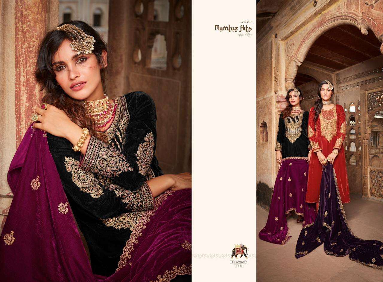 Mumtaz Arts Tehwaar Catalog Velvet Pashmina Dress Materials Wholesale