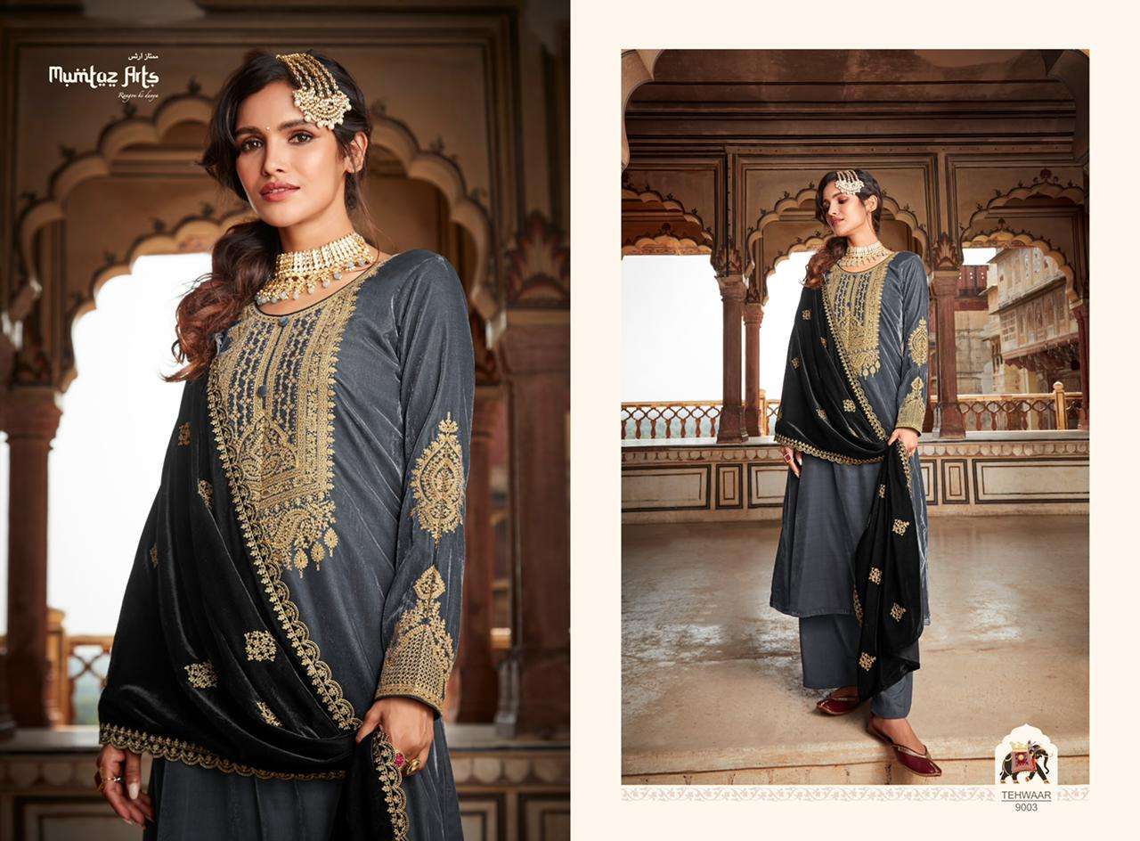 Mumtaz Arts Tehwaar Catalog Velvet Pashmina Dress Materials Wholesale