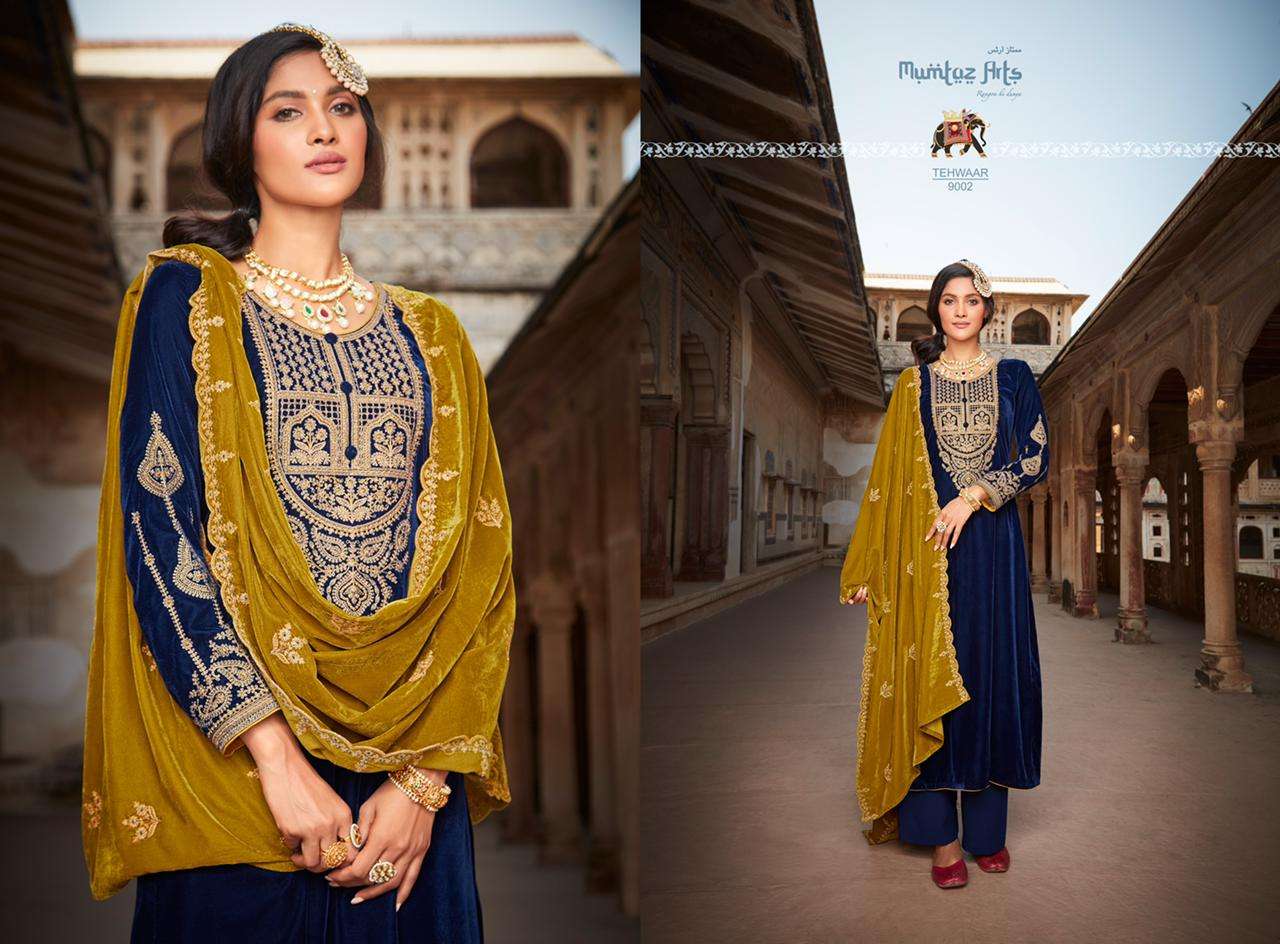 Mumtaz Arts Tehwaar Catalog Velvet Pashmina Dress Materials Wholesale