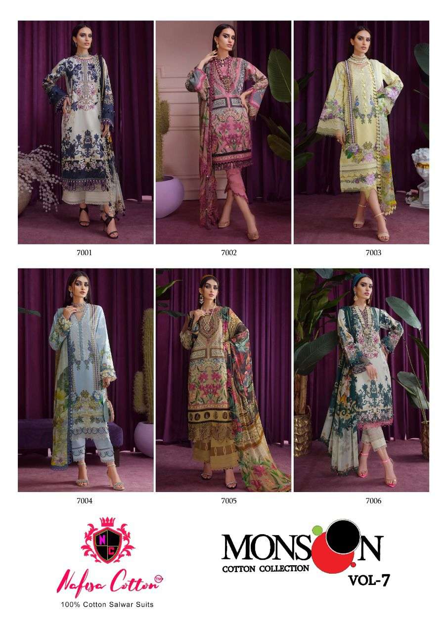 Nafisa Monsoon Vol 7 Catalog Pure Karachi Cotton Dress Materials Wholesale
