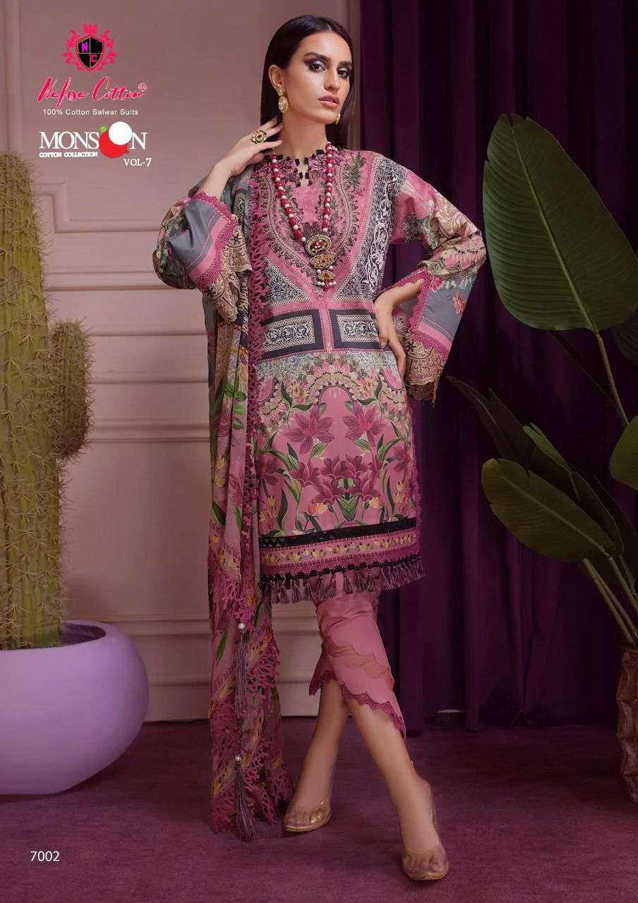 Nafisa Monsoon Vol 7 Catalog Pure Karachi Cotton Dress Materials Wholesale