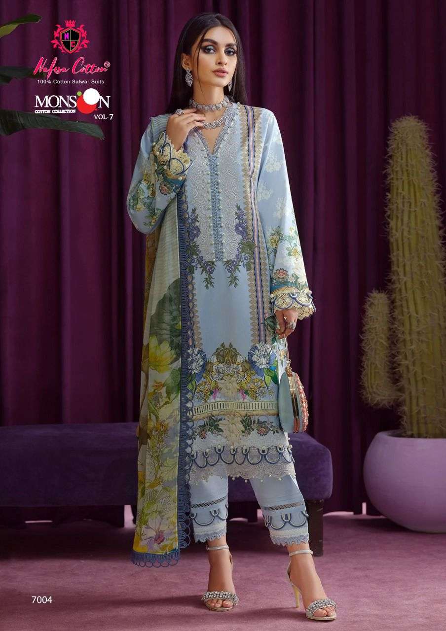 Nafisa Monsoon Vol 7 Catalog Pure Karachi Cotton Dress Materials Wholesale