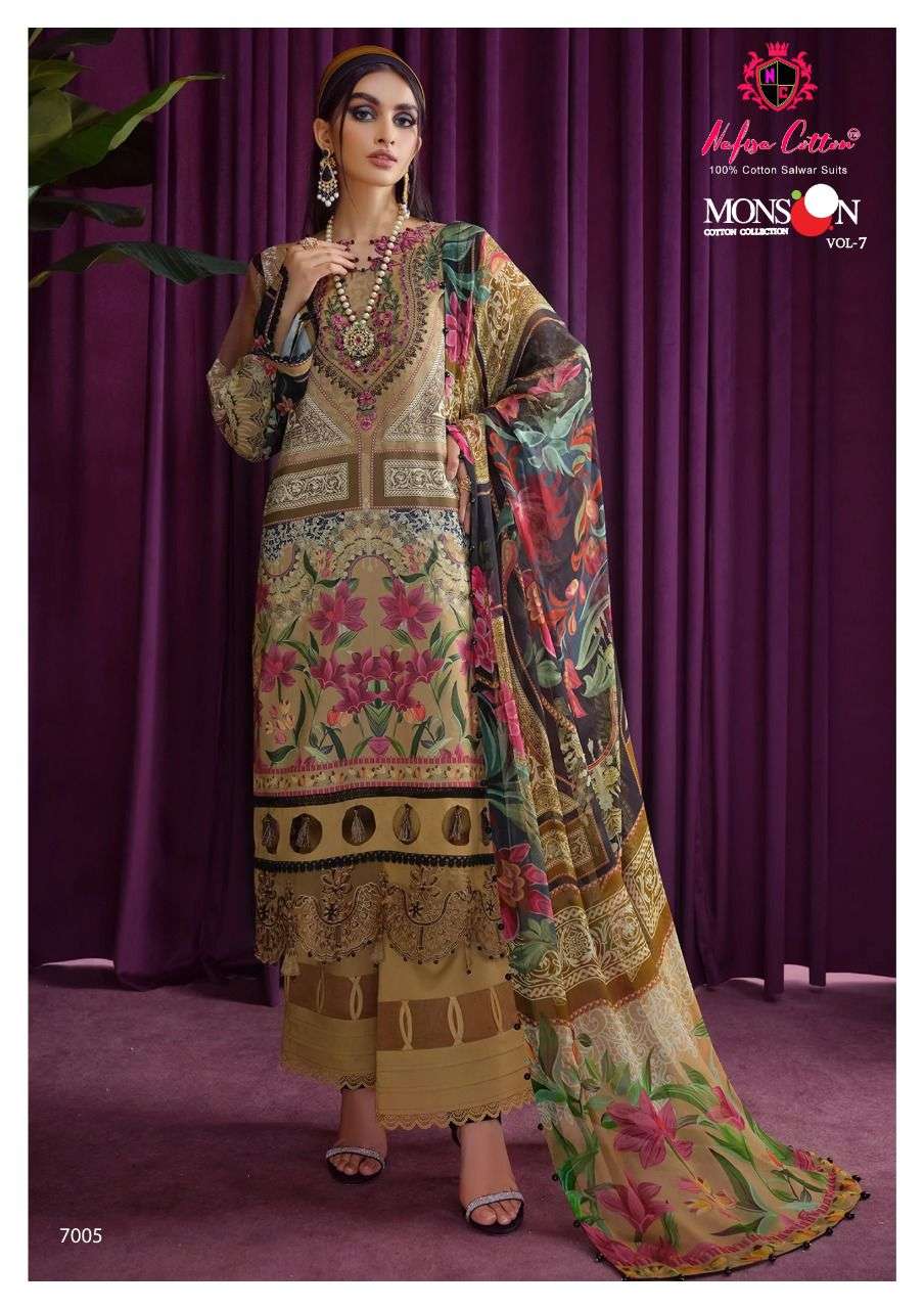 Nafisa Monsoon Vol 7 Catalog Pure Karachi Cotton Dress Materials Wholesale