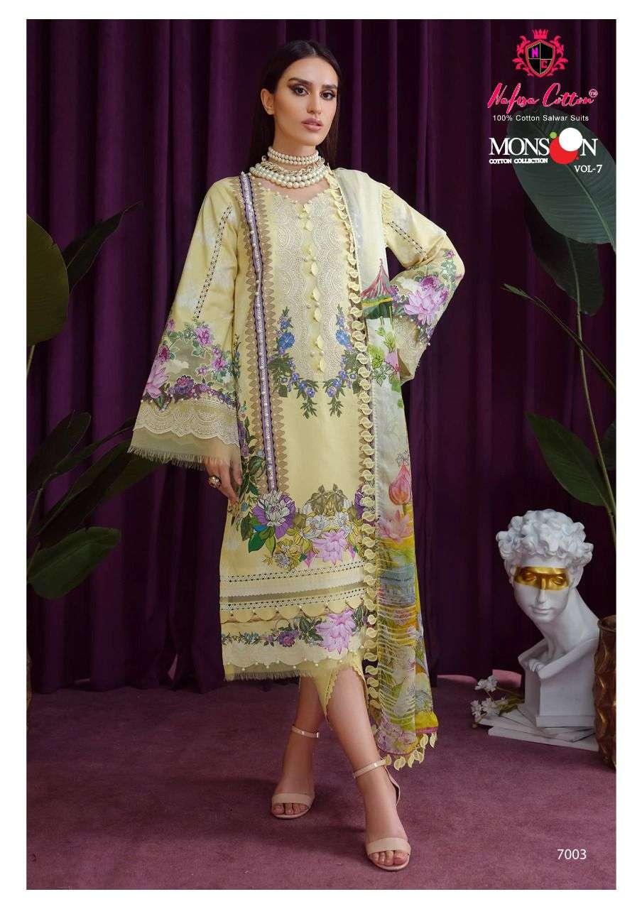 Nafisa Monsoon Vol 7 Catalog Pure Karachi Cotton Dress Materials Wholesale