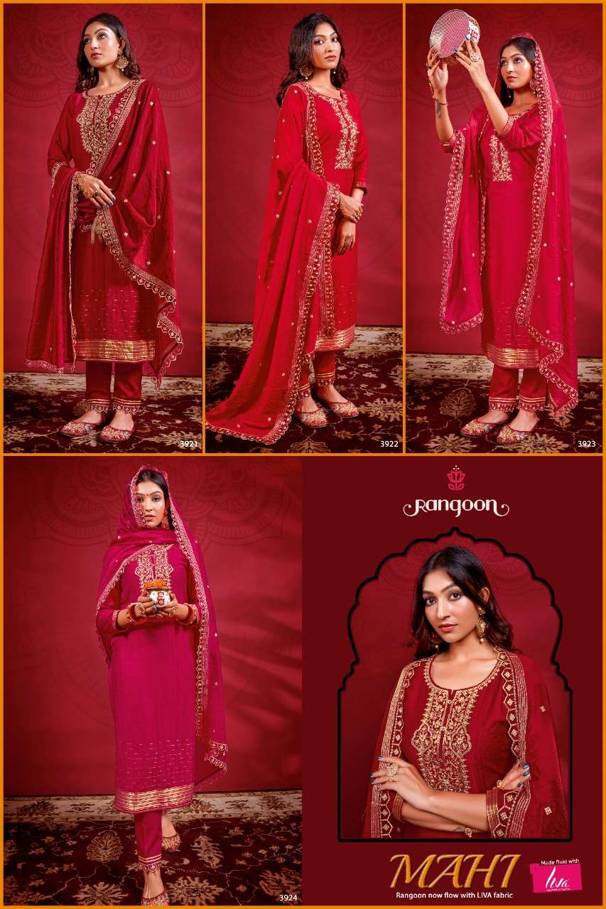 Rangoon Mahi Catalog Festive Wear Designer Ready Made Top Bottom Dupatta Wholesale