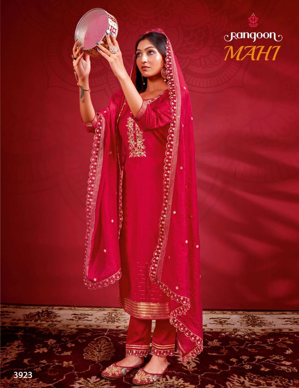 Rangoon Mahi Catalog Festive Wear Designer Ready Made Top Bottom Dupatta Wholesale